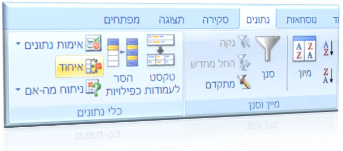 איחוד נתונים עם Excel -2