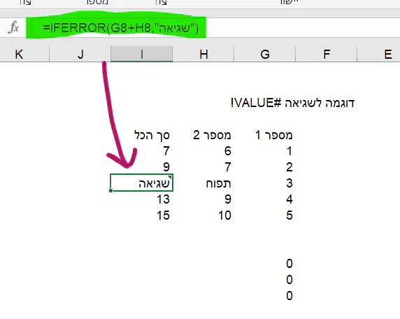 כדאי לעטוף נוסחאות Excel חשובות, בנוסחה IFERROR