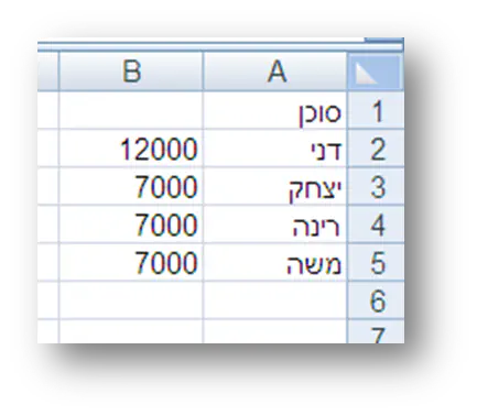 תוצאה איחוד נתונים ב-Excel