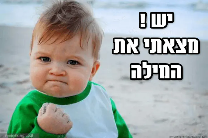 יש ! מצאתי את המילה.