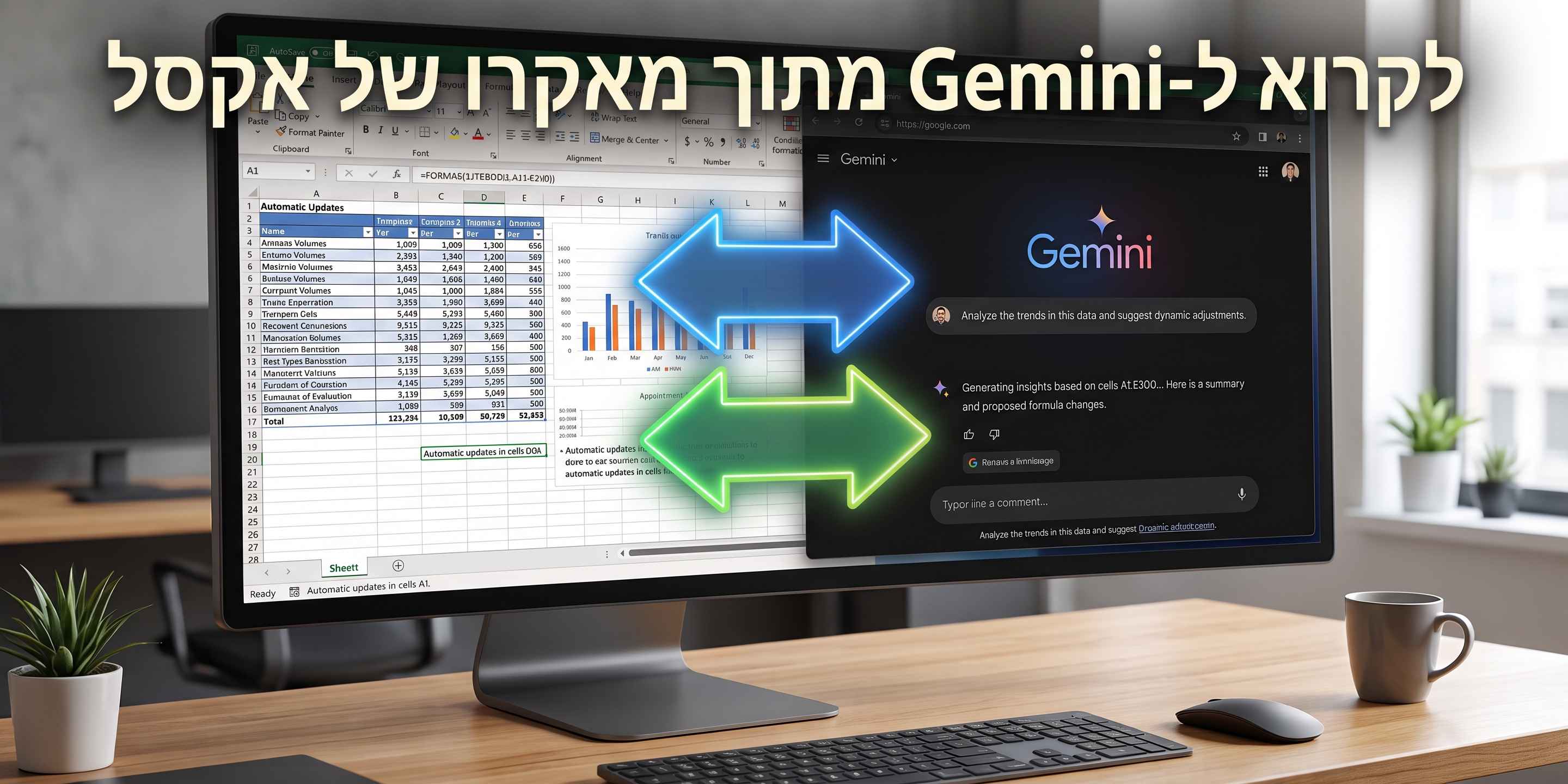 סיווג אוטומטי של הוצאות אשראי באקסל עם Gemini ומאקרו VBA