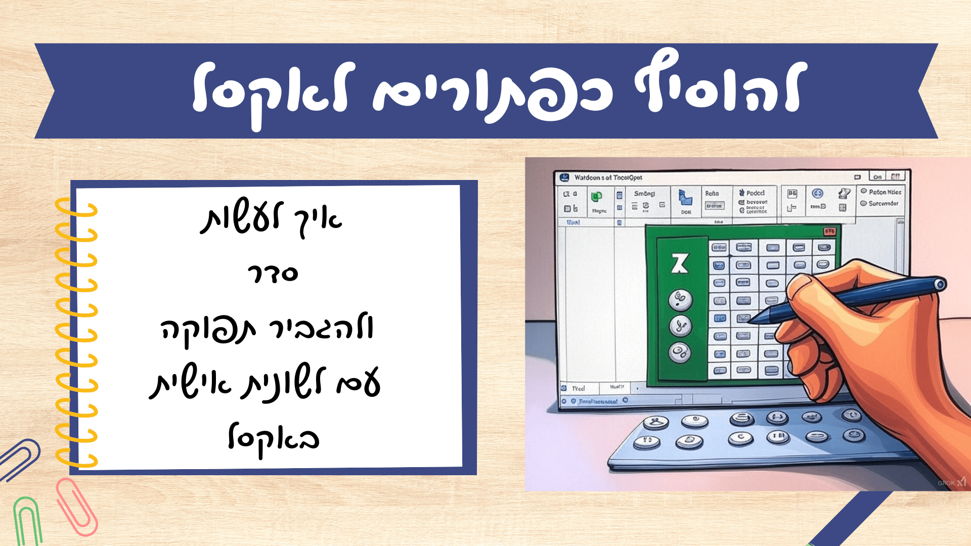 איך לעשות סדר ולהגביר תפוקה עם לשונית אישית באקסל